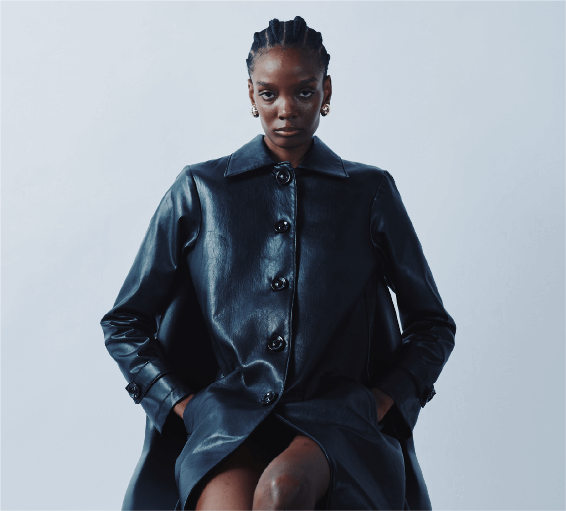 Black Sculptural Long Coat 1