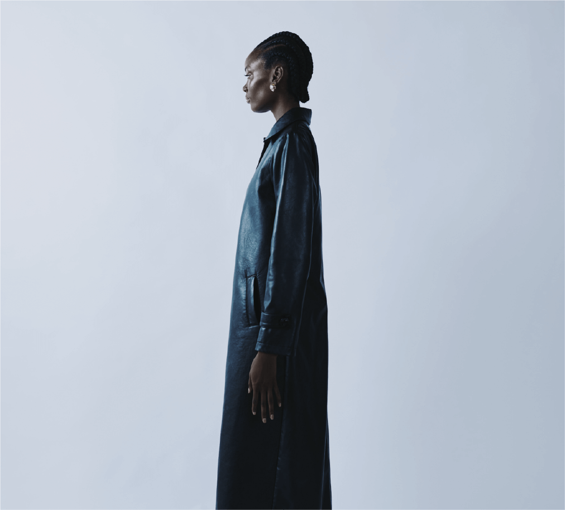 Black Sculptural Long Coat 2