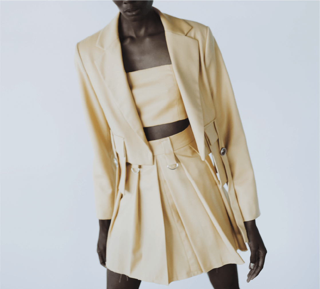 Cropped Blazer & Pleated Mini Set 1