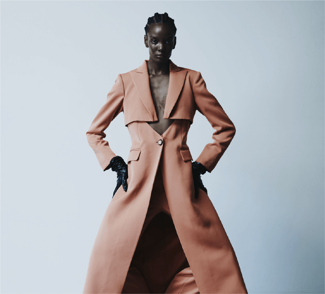 Cut-Away Structured Coat & Trouser Set 1