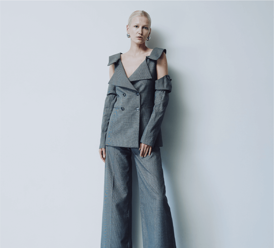 Deconstructed Cold-Shoulder Suit 1