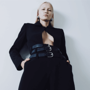 Triple-Belt Sculpted Jacket Set