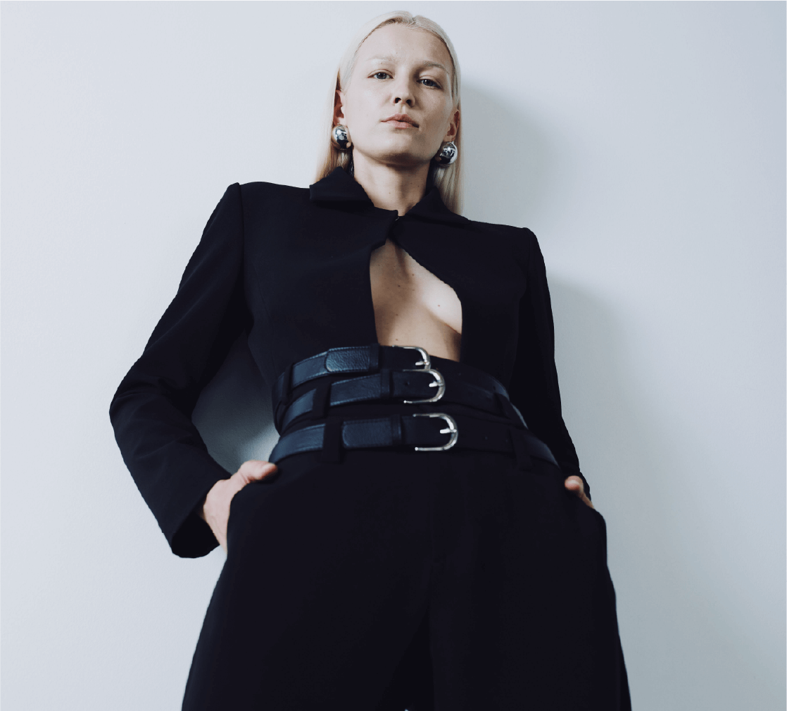 Triple-Belt Sculpted Jacket Set 1