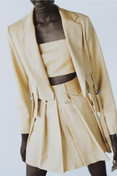 Cropped Blazer & Pleated Mini Set 1