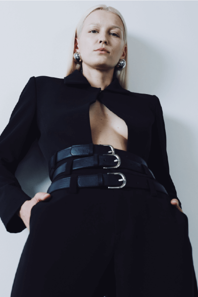 Triple-Belt Sculpted Jacket Set 1